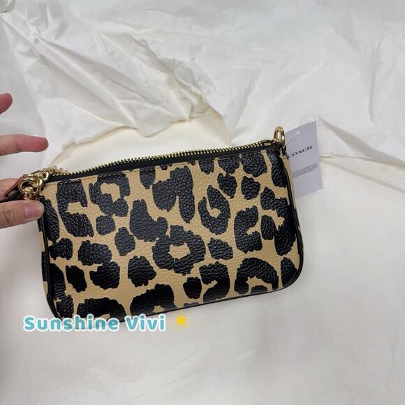 NWT Coach Nolita 19 Shoulder Bag With Leopard Print CBM66 Gold/Leopard Multi - Picture 5 of 9